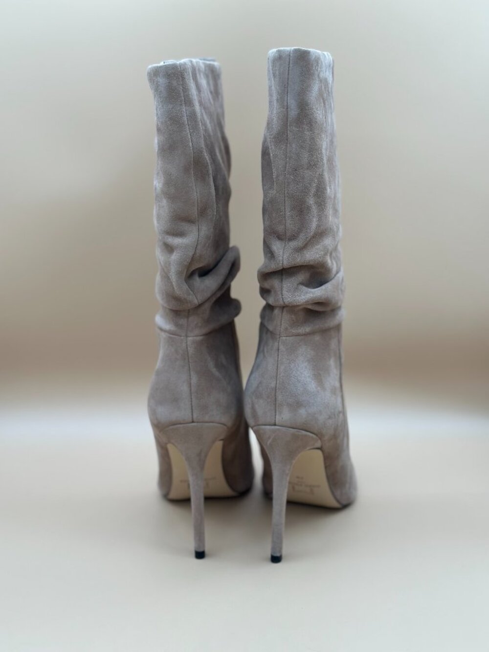 Marc Fisher LTD Romy Slouch Suede Mid-Calf Boots Taupe Size 7 - Picture 4 of 5